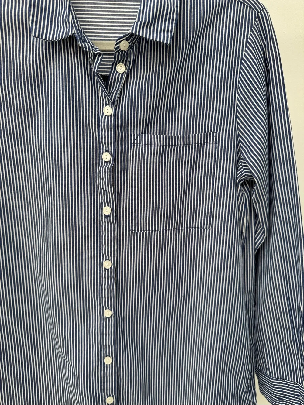 Saks Fifth Avenue Blue & White Striped Button-Up Shirt Dress, Size S/P‎